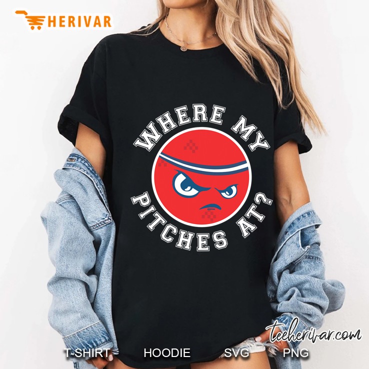 Kickball Team Shirt For Women Or Men - Where My Pitches At Ladies Tee