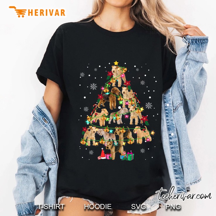 Lakeland Terrier Christmas Tree Santa Lakeland Terrier Gifts Ladies Tee