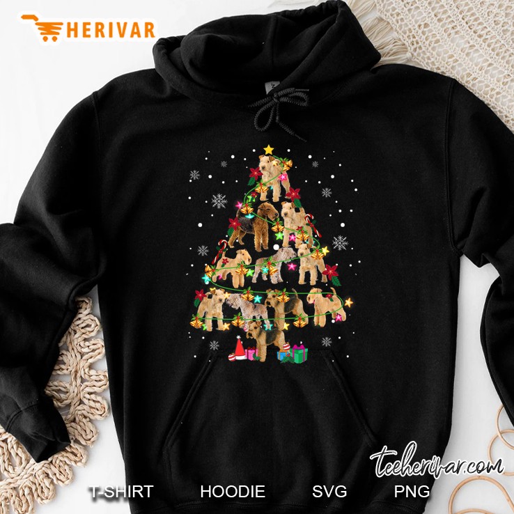 Lakeland Terrier Christmas Tree Santa Lakeland Terrier Gifts Hoodie