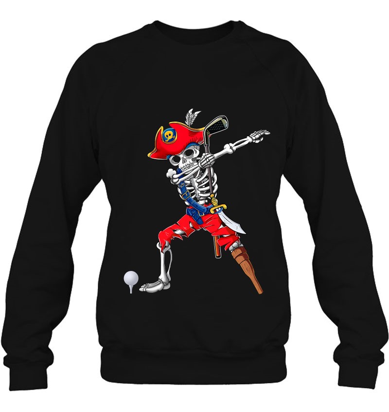 Dabbing Pirate Skeleton Golf Halloween Costume Gift Golfer Sweatshirt