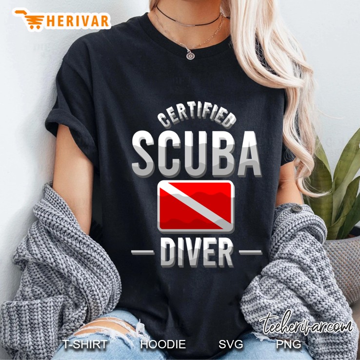Certified Scuba Diver Flag Vintage Dive Logo Diver Gift Ladies Tee