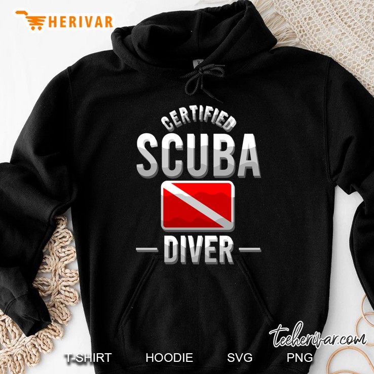 Certified Scuba Diver Flag Vintage Dive Logo Diver Gift Hoodie