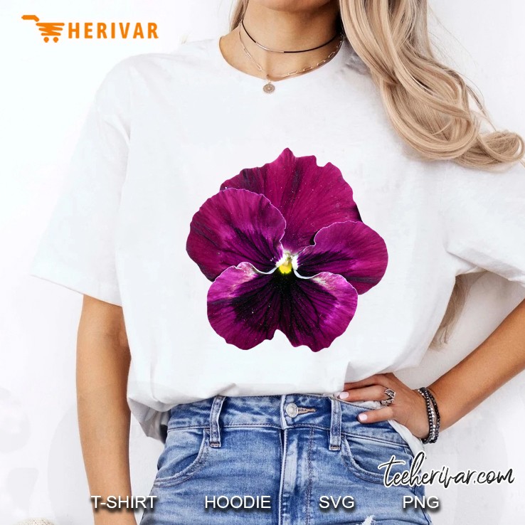 Purple Flower Pansy Floral Design For Women Men Kids - Pansy Ladies Tee