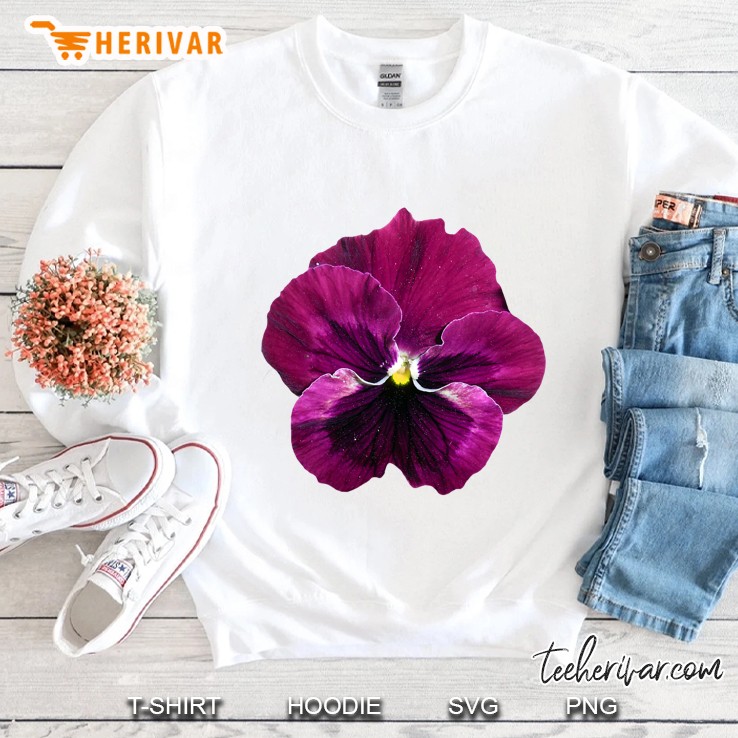 Purple Flower Pansy Floral Design For Women Men Kids - Pansy Sweatshirt