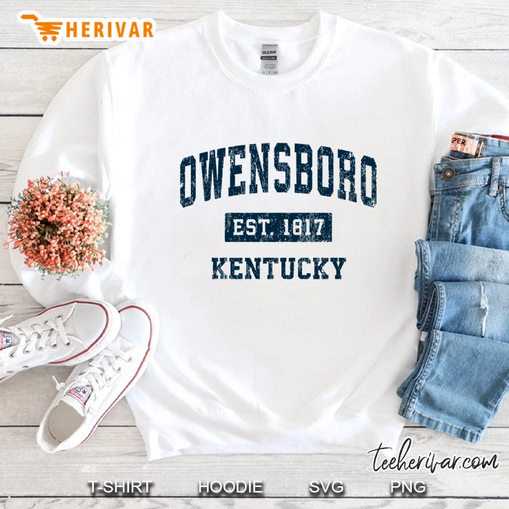 Owensboro Kentucky Ky Vintage Sports Design Navy Print Sweatshirt