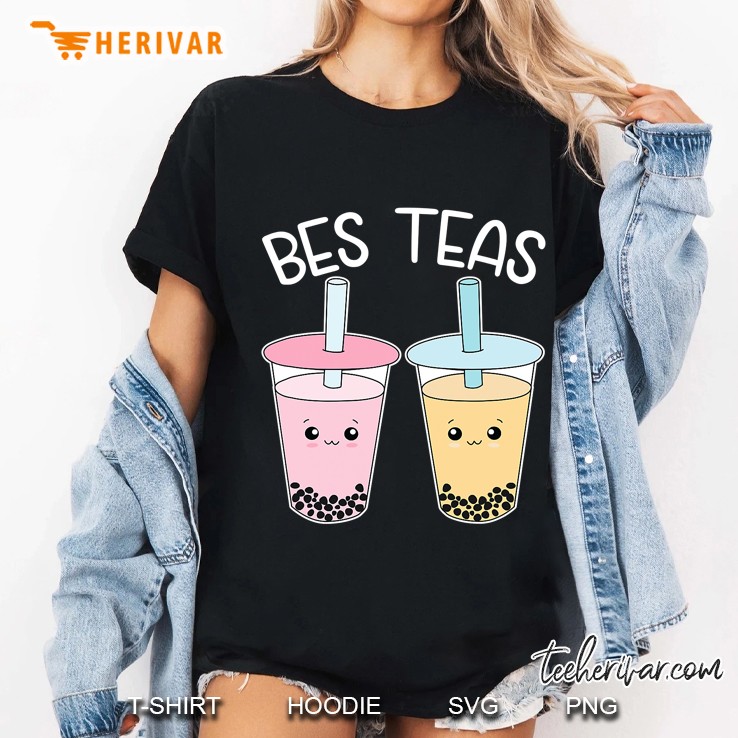 Bes Teas Besties Bubble Tea Cute Boba Best Friends Ladies Tee