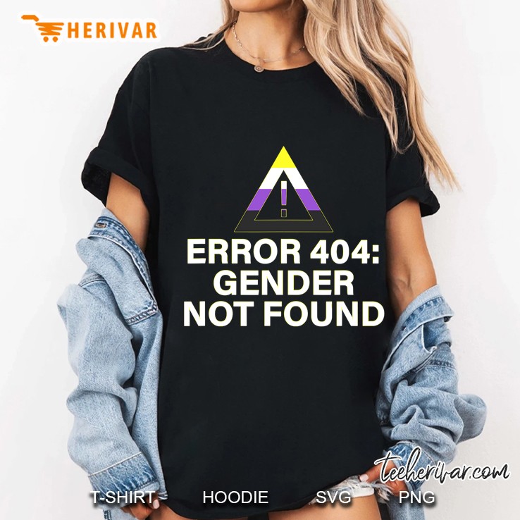 Error 404 Gender Not Found Agender Non Binary Pride Ladies Tee