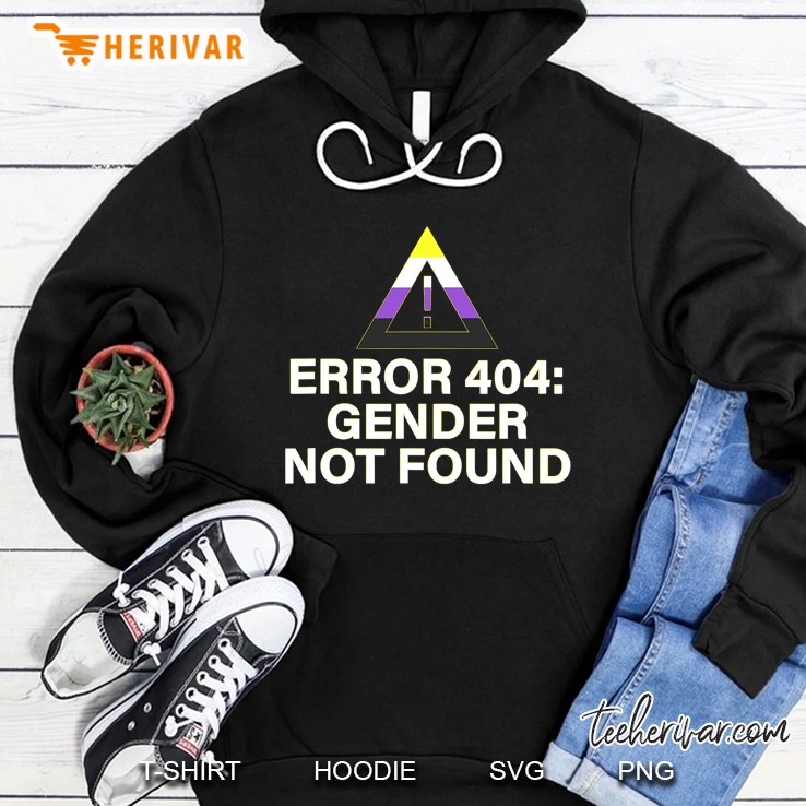 Error 404 Gender Not Found Agender Non Binary Pride Hoodie
