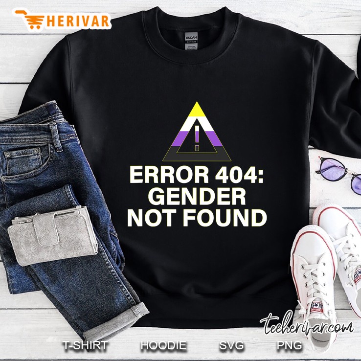 Error 404 Gender Not Found Agender Non Binary Pride Sweatshirt