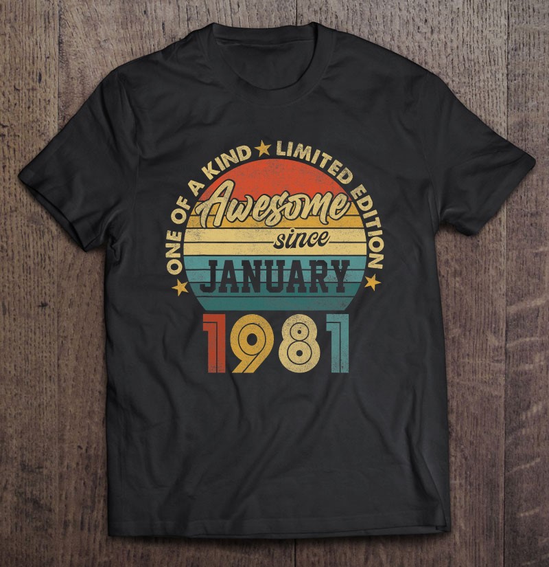 40-Year-Old Retro Birthday Gift Vintage 1981 40th Bday T-Shirt