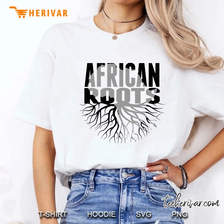 African Roots Proud African American Africa Map Black Pride Ladies Tee