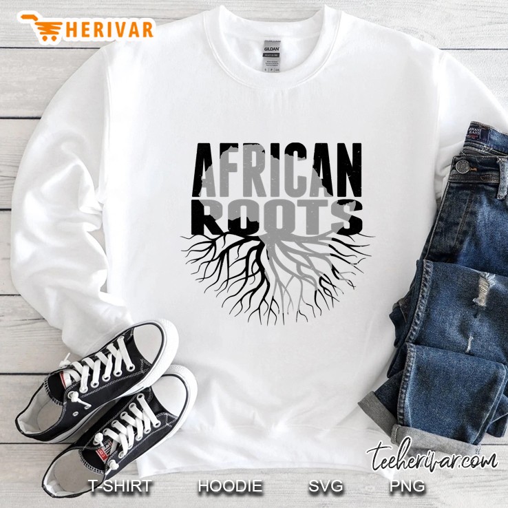 African Roots Proud African American Africa Map Black Pride Sweatshirt