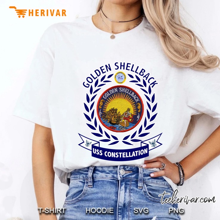 Uss Constellation Cv-64 Golden Shellback Patch Image Pullover Ladies Tee
