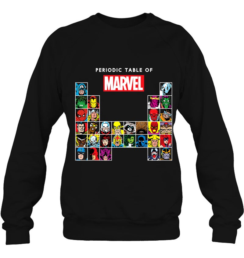 Marvel Periodic Table Of Heroes & Villains Retro Camiseta
