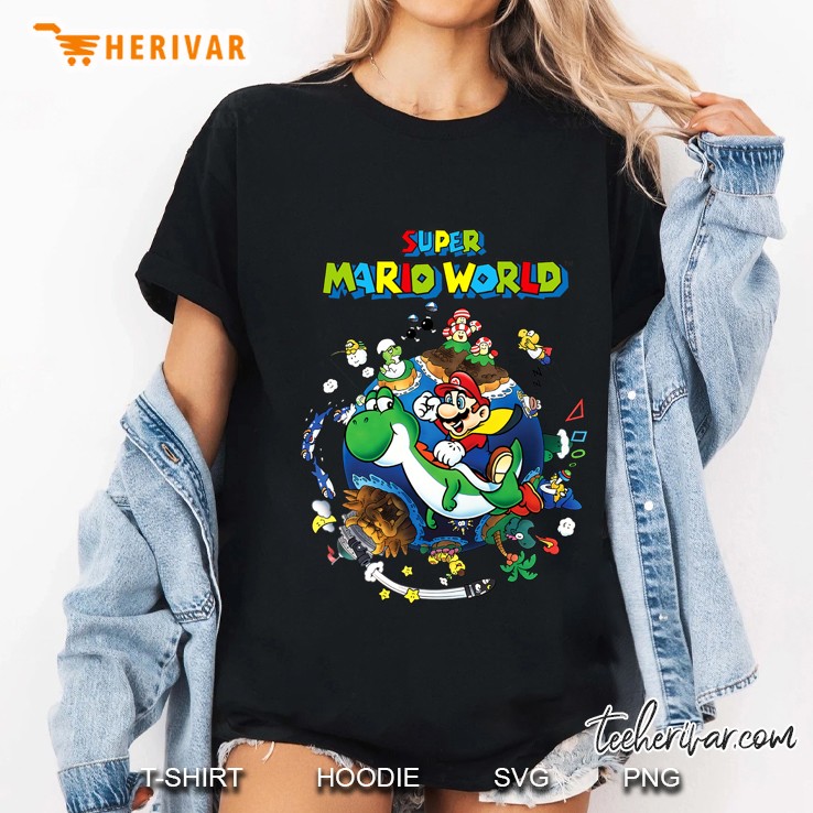 Super Mario World Yoshi & Mario Around The World Ladies Tee