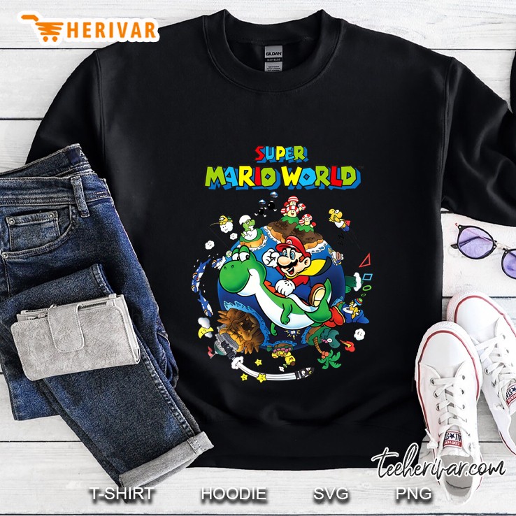 Super Mario World Yoshi & Mario Around The World Sweatshirt