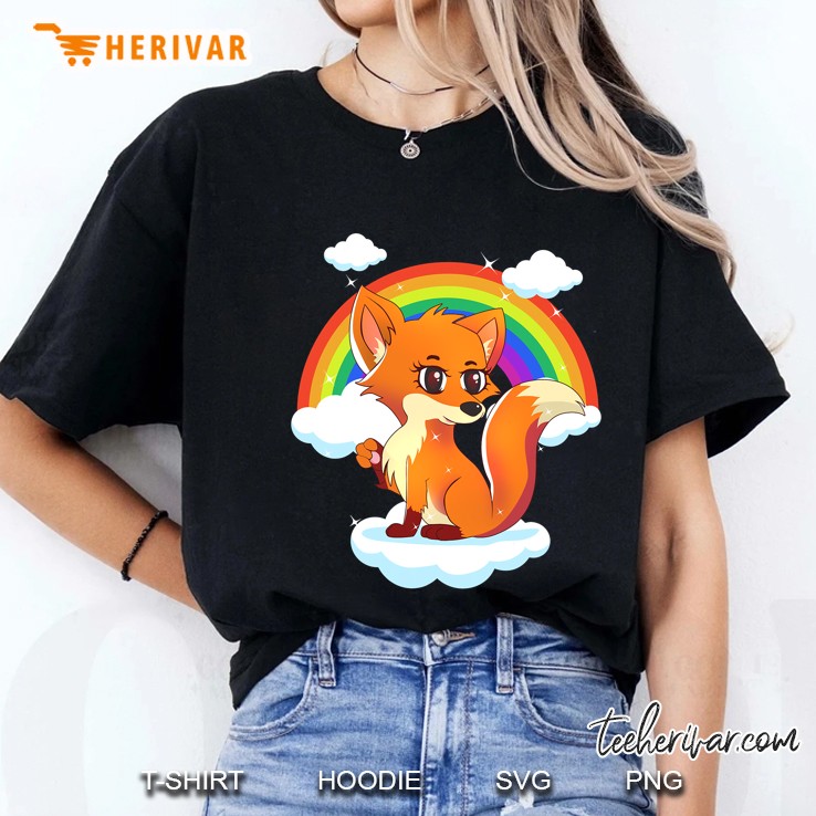Lgbt Pride Fox With Rainbow For Gay Pride Month Ladies Tee