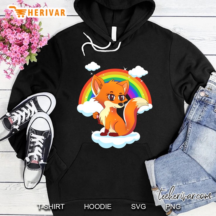 Lgbt Pride Fox With Rainbow For Gay Pride Month Hoodie