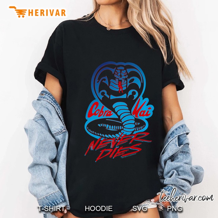 Cobra Kai Never Dies Cobra Logo Premium Ladies Tee