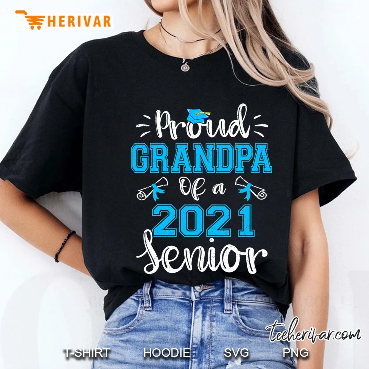 Funny Proud Grandpa Of A 2021 Senior Graduation Gift Ladies Tee