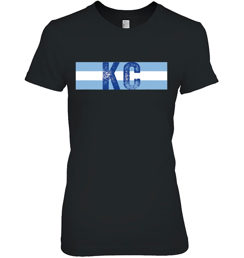 KC Kansas City Baby Blue Royal Blue Retro Stripes Vintage Sweatshirt