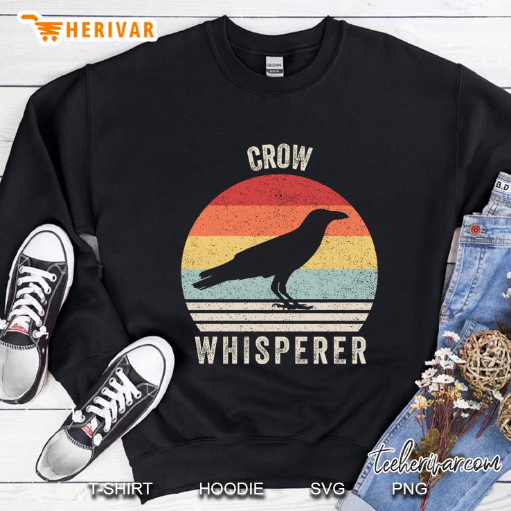 Retro Crow Whisperer Shirt Funny Birds Lover Crow Vintage Sweatshirt