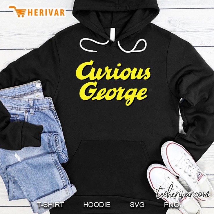 Curious George Classic Yellow Cursive Logo Graphic Hoodie