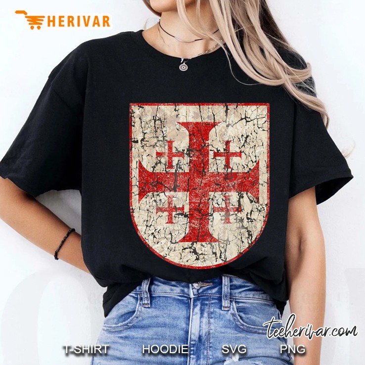 Jerusalem Cross, Distressed Ladies Tee