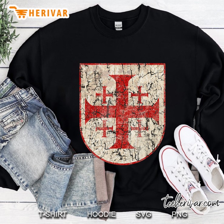 Jerusalem Cross, Distressed Sweatshirt