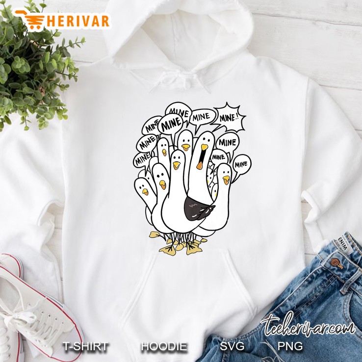 Mine Mine Mine Seagull Funny Bird Lover Beach Chicken Gifts Premium Hoodie
