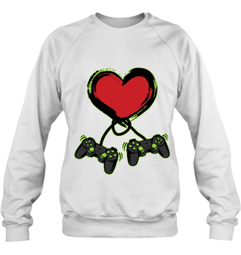 Video Gamer Valentines Controllers Heart Game Lovers Unisex Hoodie 
