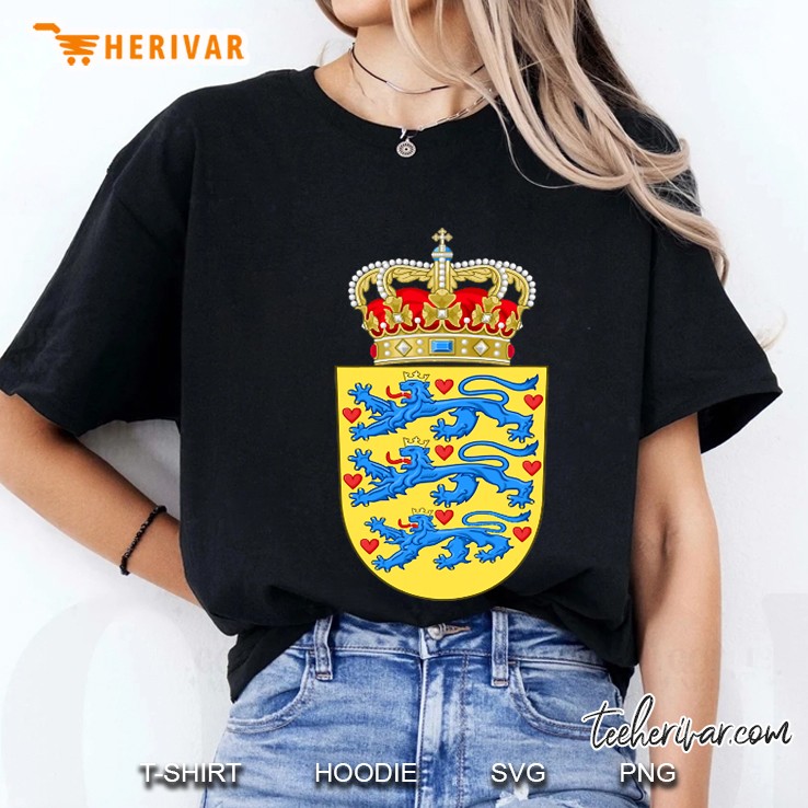 Denmark Coat Of Arms Tshirt Danish Emblem Symbol Ladies Tee