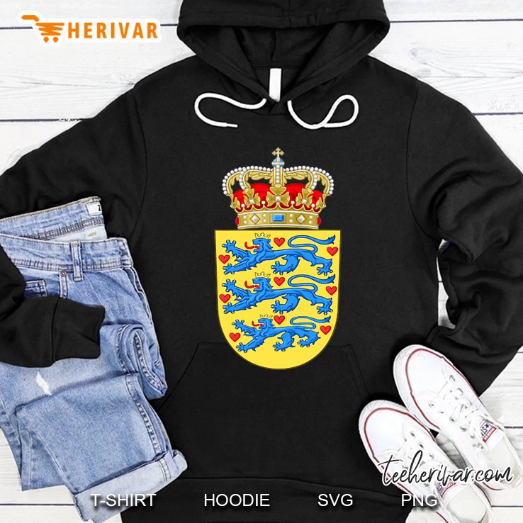 Denmark Coat Of Arms Tshirt Danish Emblem Symbol Hoodie