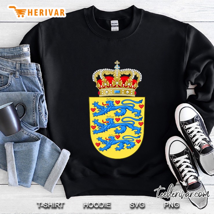Denmark Coat Of Arms Tshirt Danish Emblem Symbol Sweatshirt
