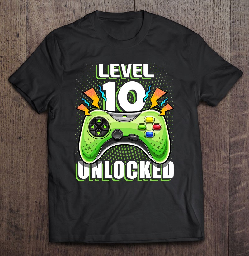 Gamer 10th Birthday Shirt Birthday Gamer Gift Level 10 Unlocked Shirt Gaming Boy Birthday Shirt 10th Birthday Shirt 10 Years Old Shirt