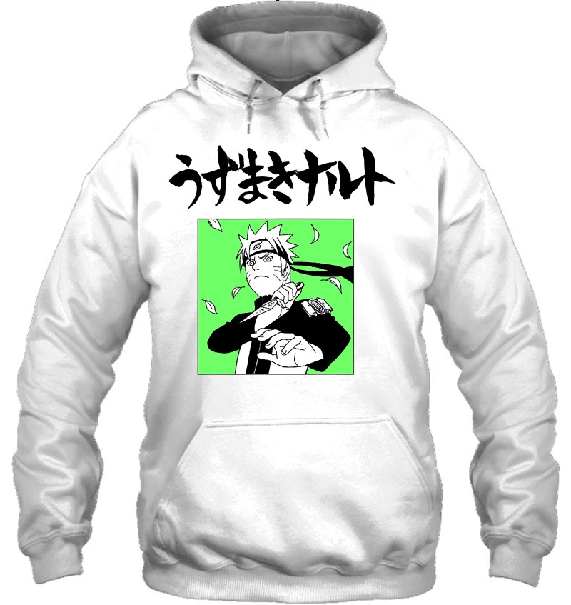 Guiping Naruto Circle Design Teen Hooded Sweate Sweatshirt White 