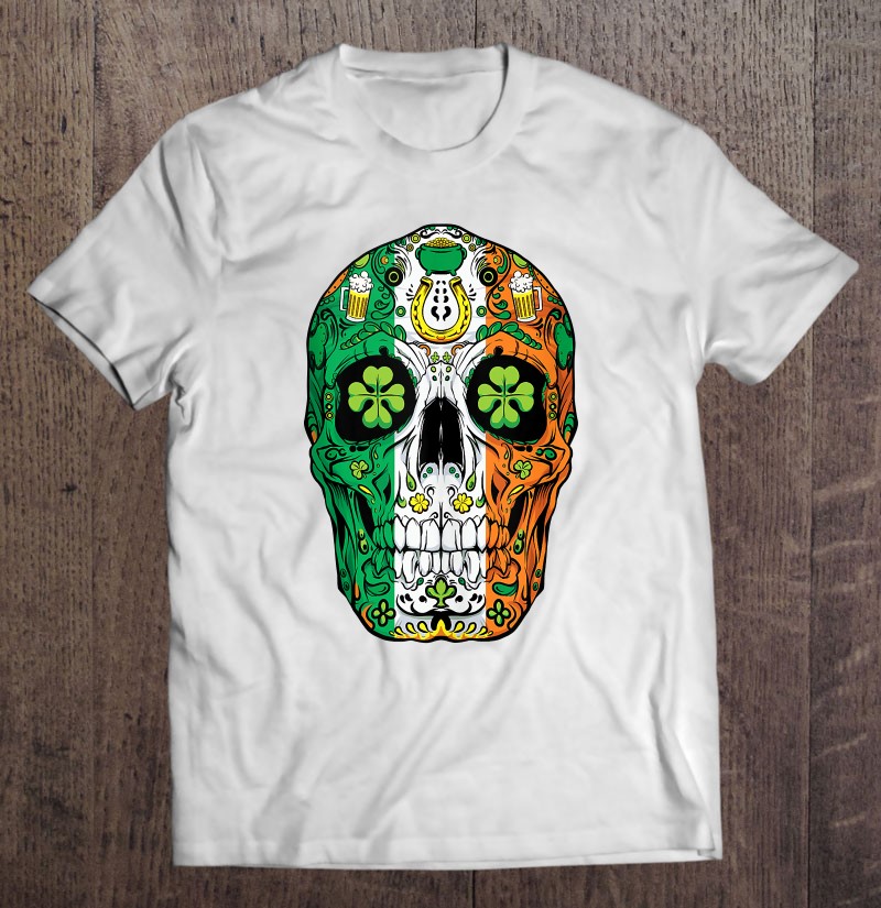 Sugar Skull St Patricks Day Of The Dead Women Men Irish Flag T Shirts,  Hoodies, Sweatshirts & Merch