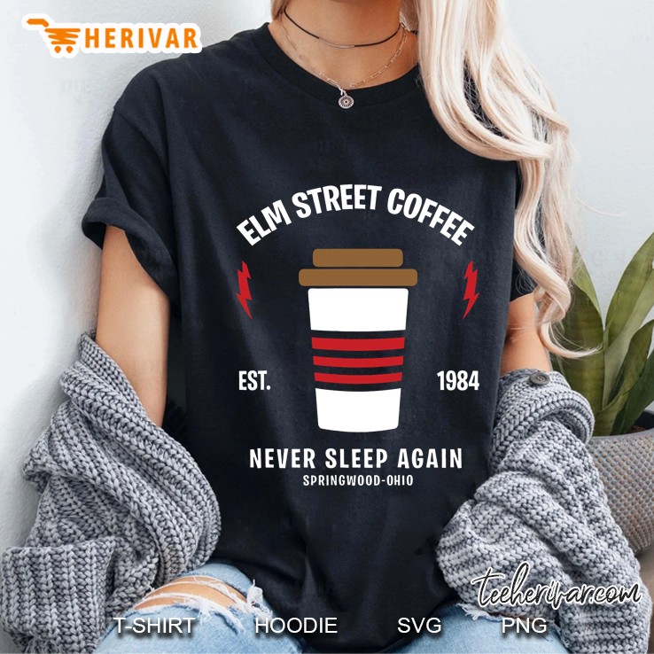 Elm Street Coffee Sleeping Freddy Funny Gift Ladies Tee