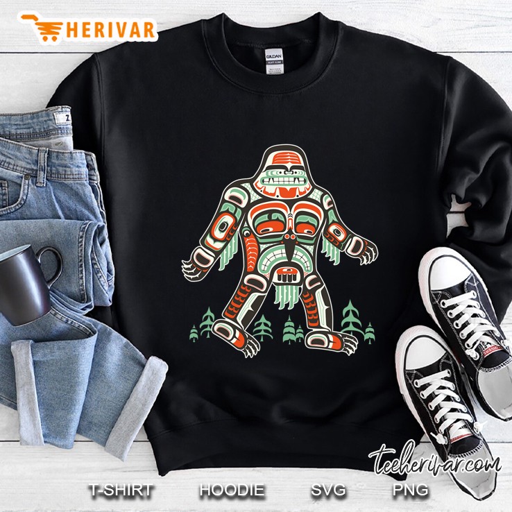 Tribal Bigfoot, Funny Cool Artwork Sasquatch Gift Sweatshirt