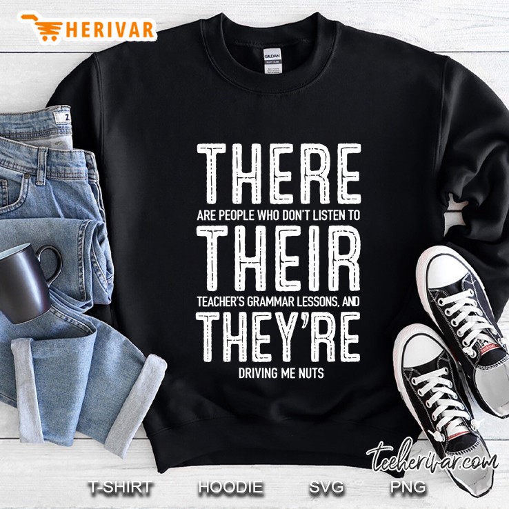 Womens Funny English Grammar Teacher Pun Gifts There Their They