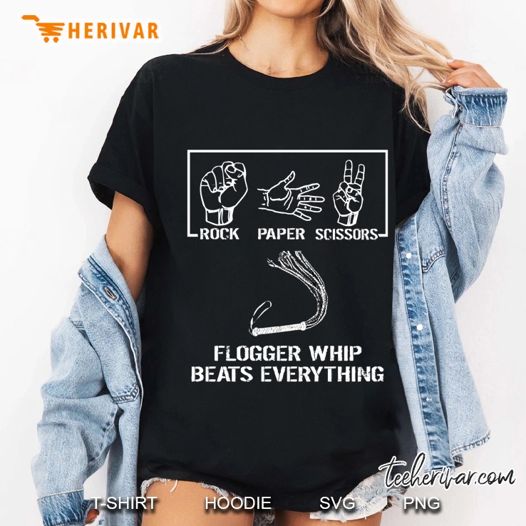 Rock Paper Scissors Flogger Whip Funny Sex Fetish Gift Ladies Tee