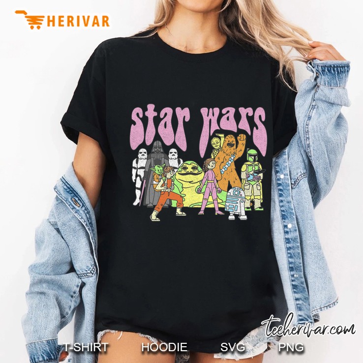 Star Wars Psychedelic Group Poster Ladies Tee