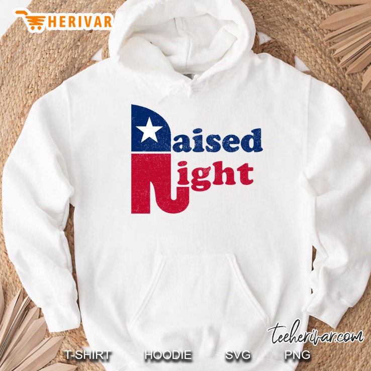 Raised Right Republican Elephant Retro Style Patriotic Gift Hoodie