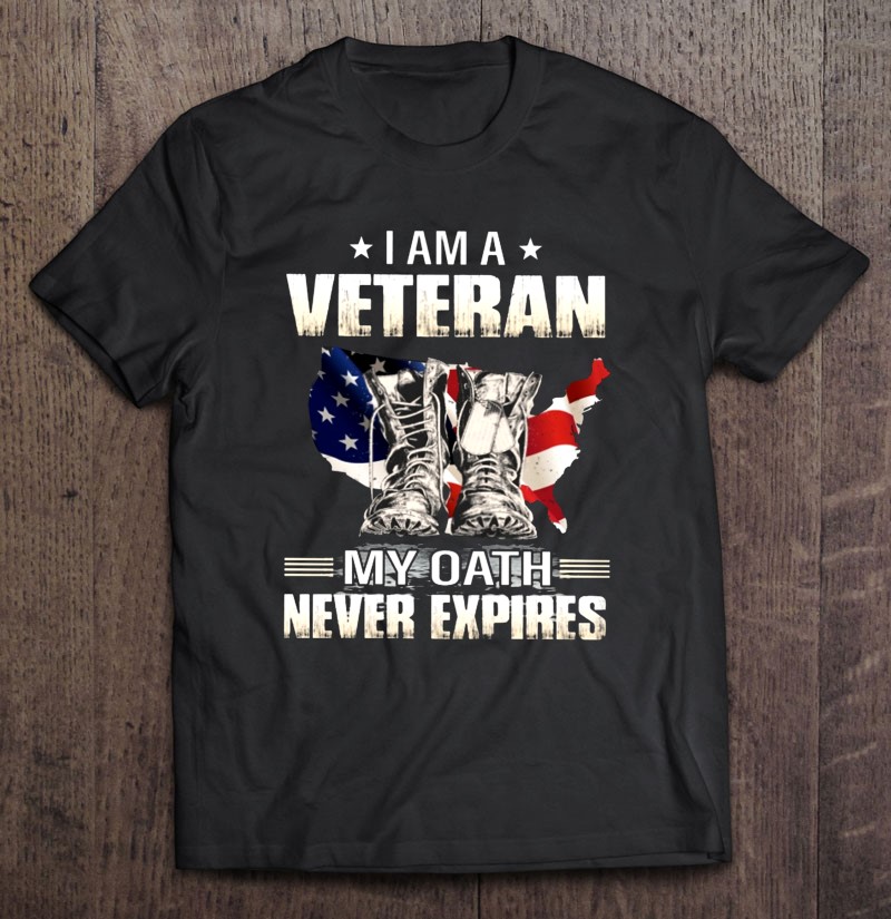 I Am A Veteran My Oath Never Expires US Veteran Combat Boots American Flag