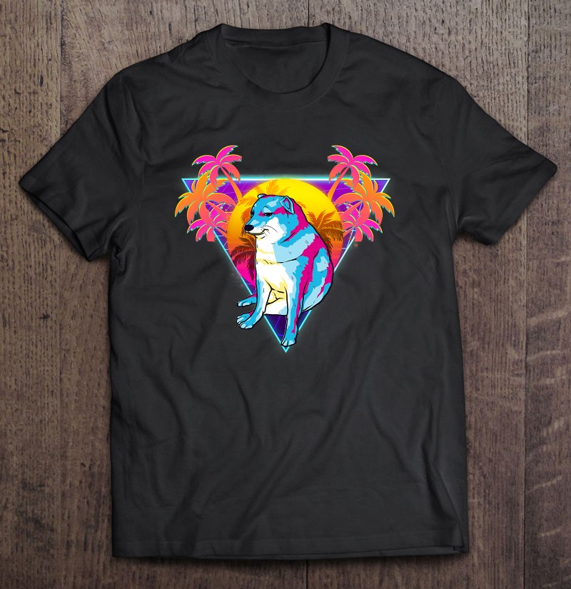 Cheems Dog Funny Shiba Inu Dank Meme 80s Retro Vaporwave T-Shirt