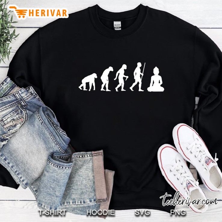 Funny Buddha Evolution Meditation Buddhist Buddhism Gifts Sweatshirt