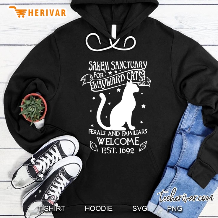 Witch Salem Sanctuary For Wayward Black Cats 1692 Gift Idea Pullover Hoodie