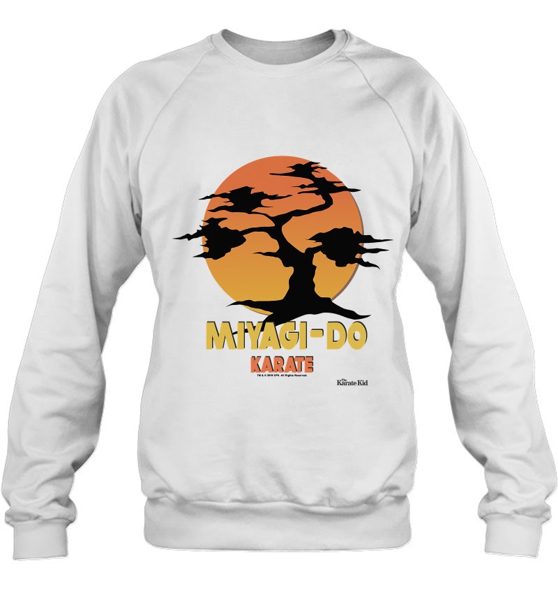 Karate Kid Miyagi Do Banzai Tree Sunset Logo Sweatshirt