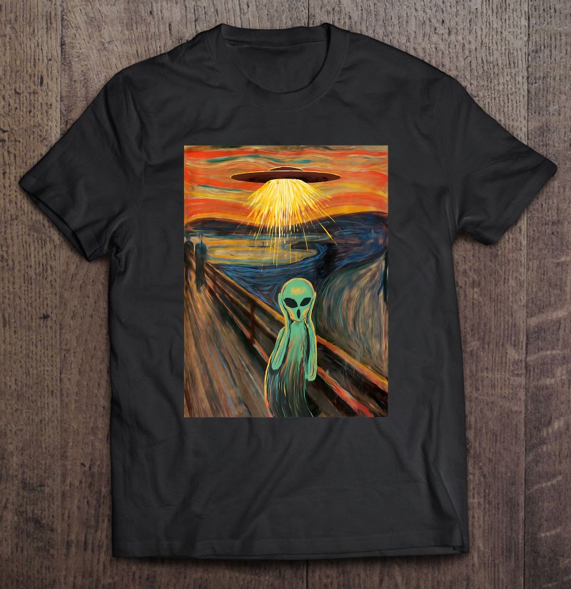 Funny UFO Aliens Scream Short Sleeve Unisex T-Shirt