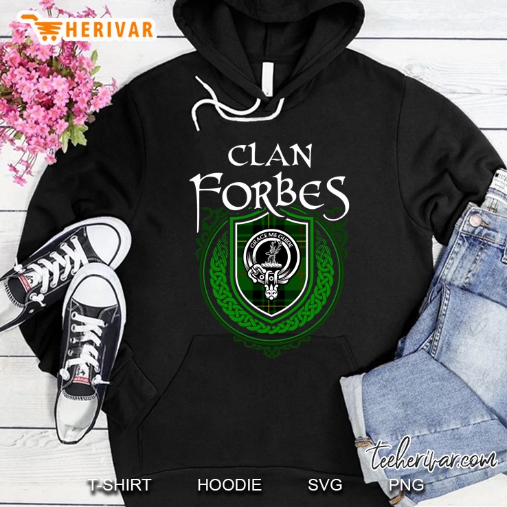 Clan Forbes Surname Scottish Clan Tartan Shield Badge Hoodie
